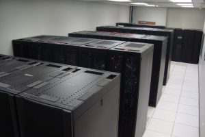 Tops of servier racks in data center